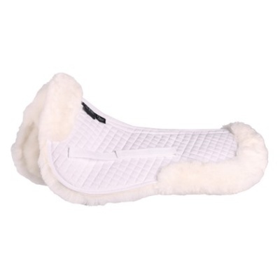 Sela branca para cavalo com enchimento acolchoado e bordas de pele sintética fofa