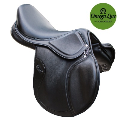 Sela de equitação preta em couro Omega Line by MARJOMAN