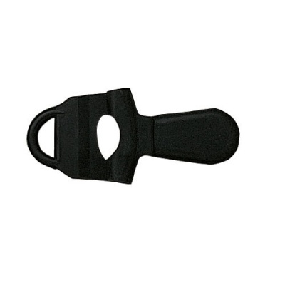 Clips de plástico preto com alça sobre fundo branco