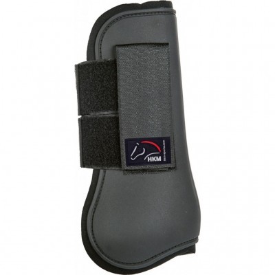 Protector para cavalo preto com fecho em velcro e logo HKM
