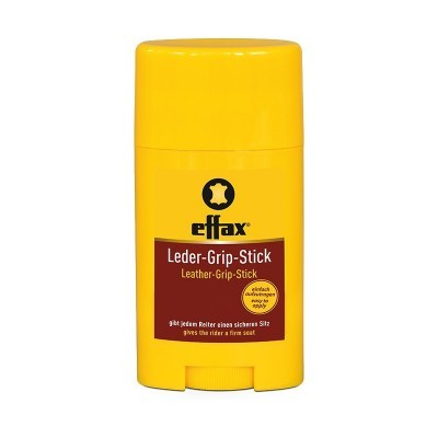 Stick amarelo Effax Leder-Grip-Stick com rótulo castanho