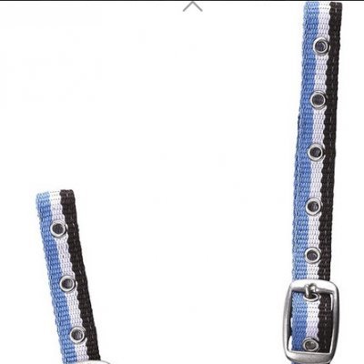 cabresto para cavalo azul branco e preto com fivelas metálicas