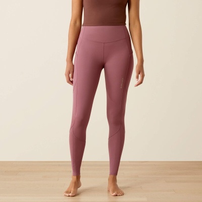 Leggings desportivas rosa-rosado com cintura alta e logótipo STUDIO na perna