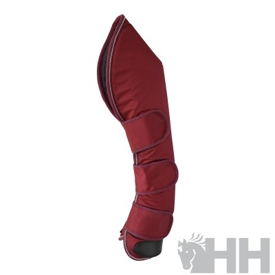 Protector de perna para cavalo bordô com fechos de velcro