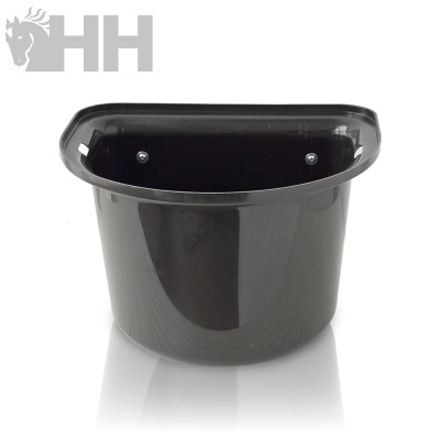 Comedouro ou bebedouro preto de plástico semicircular