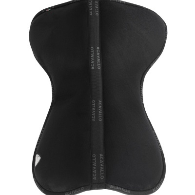 Almofada preta para sela de cavalo com logotipo ACAVALLO.