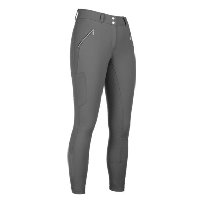 Calças desportivas cinzentas com bolsos e fechos