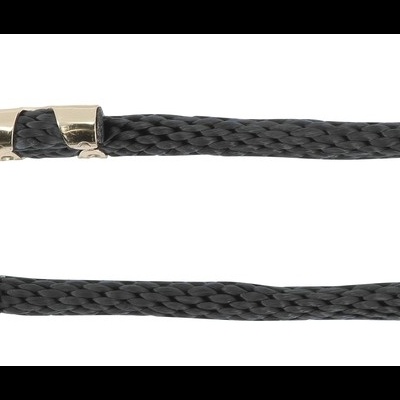 Coleira para cão de corda preta com mosquetão dourado