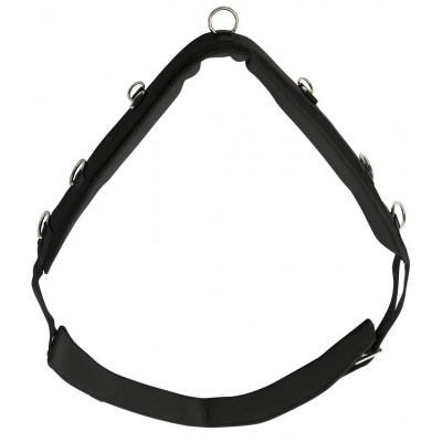 Cinta suspensa preta com argolas metálicas e fivela