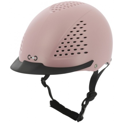 Capacete de equitação rosa com viseira e ventilação