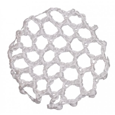 Rede elástica branca com malhas hexagonais