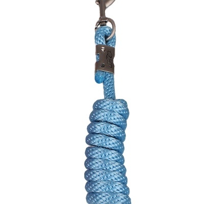 corda azul de nylon com mosquetão metálico e presilha preta