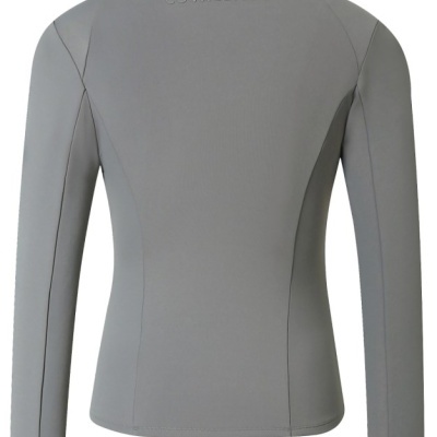 Casaco cinzento de manga longa com gola alta