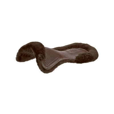 Manta de sela castanha com pelúcia e textura perfurada