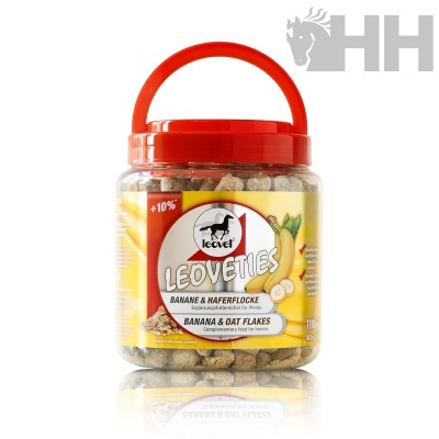 Recipiente de alimento para cavalos Leoveties banana e flocos de aveia com tampa vermelha