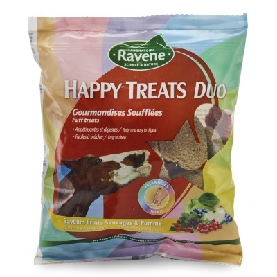 Pacote colorido de guloseimas para cavalos Ravene Happy Treats Duo sabor frutos selvagens e maçã
