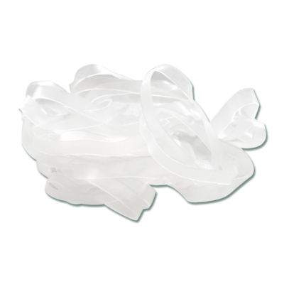 Tira de elástico branca plana