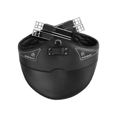 cilha preta ACAVALLO com fivela metálica e logótipos