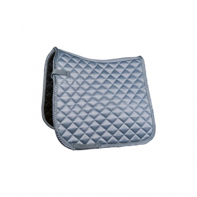 Sela para cavalo acolchoada cinza azulado com padrão losangos