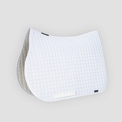 Manta para sela de equitação branca acolchoada com padrões quadrados