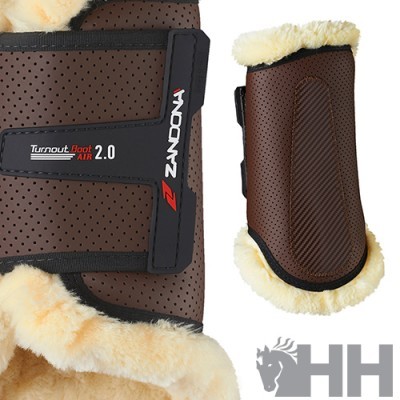 Proteção para cavalos Zandona Turnout Boot Air 2.0 castanha com pelo sintético creme