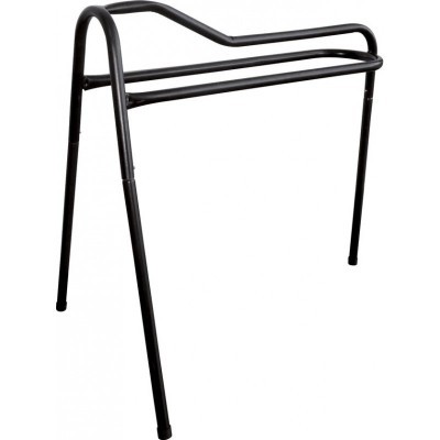 Estrutura metálica preta com pernas e barras horizontais para suporte