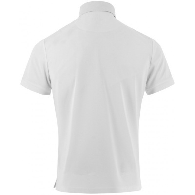 Polo branco masculino de manga curta visto de costas