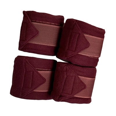 Conjunto de quatro bandagens elásticas vinho com fecho em velcro