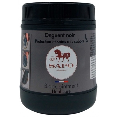 Frasco preto de unguento negro para cascos de cavalos SAPO