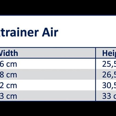Tabela de tamanhos Flextrainer Air com logo Harry's Horse