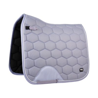 Manta para sela de cavalo cinza acolchoada com padrão hexagonal