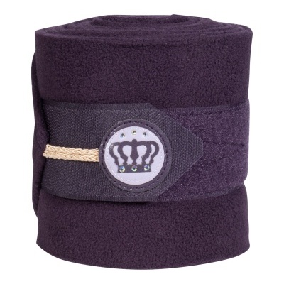 Bandagem para equitação roxa escura com emblema de coroa