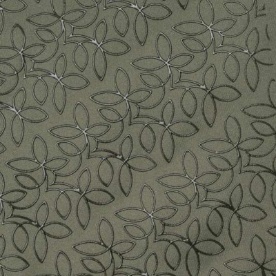 tecido cinza com padrão floral entrelaçado em preto