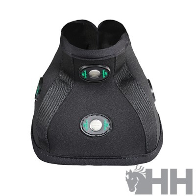 proteção para casco de cavalo preta com três fechos de velcro