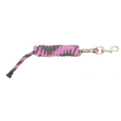 Correia de amarração trançada rosa e cinzento com fecho metálico