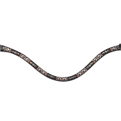 Correia preta com cristais brilhantes