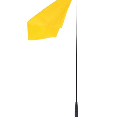 Bandeira amarela com haste preta e pega