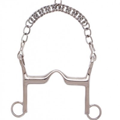 Freio em metal prateado com corrente e barra dentada