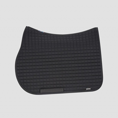 Tapete preto acolchoado para sela de cavalo com padrão quadriculado