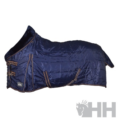 Cobertor para cavalo azul escuro com alças laranja