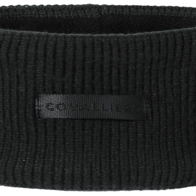 Faixa de cabeça preta canelada com etiqueta preta COVALLIERO