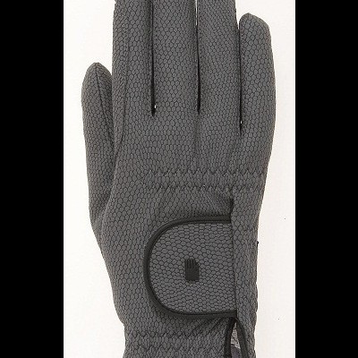 Luva cinza escura texturizada com fecho em velcro