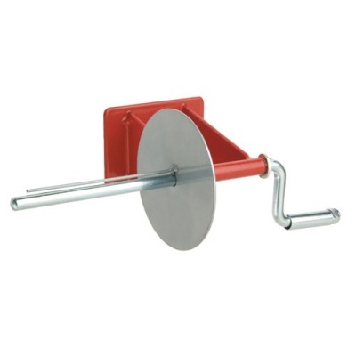 Suporte de parede metálico para rolos de papel com manivela e disco circular