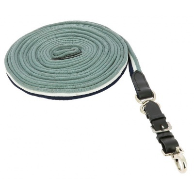 Correia para cão cinzento-azulado com couro preto e ferragens metálicas prateadas