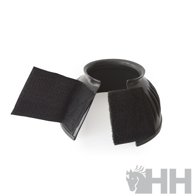protetor de casco para cavalo em plástico preto com velcro