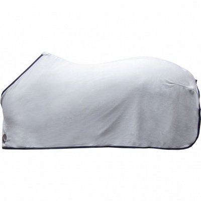 Cobertura protectora cinzenta para cavalo com bordas escuras