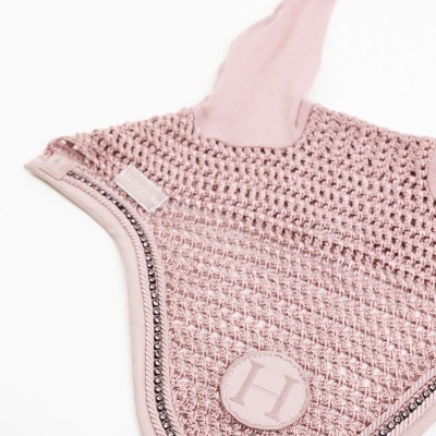 Cobertura para orelhas de cavalo rosa em malha