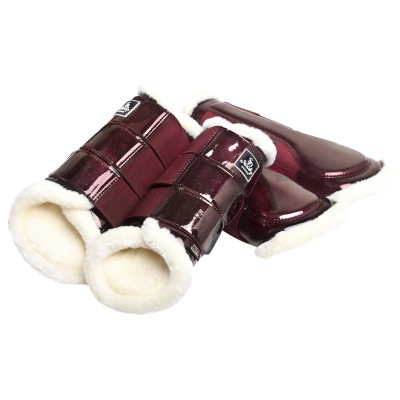 Protectores para cavalos bordô com interior branco