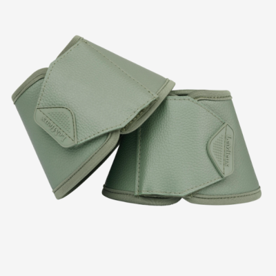 Proteções para patas de cavalo verdes com fecho de velcro e etiqueta HIGHLIGHT