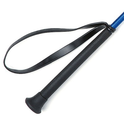 Cabo preto emborrachado com alça de segurança preta e haste azul